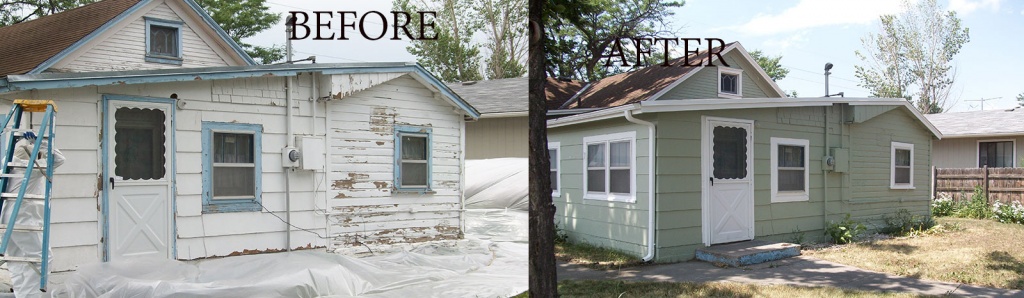 before- after old cottage