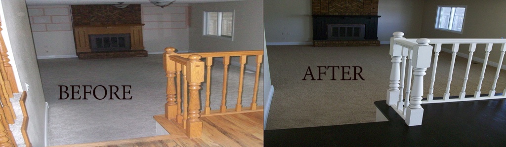 before-after railing and wood floor